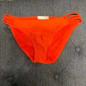 Brand new bright orange dark coral GB Gianni Bini Bikini bottom size small NWT